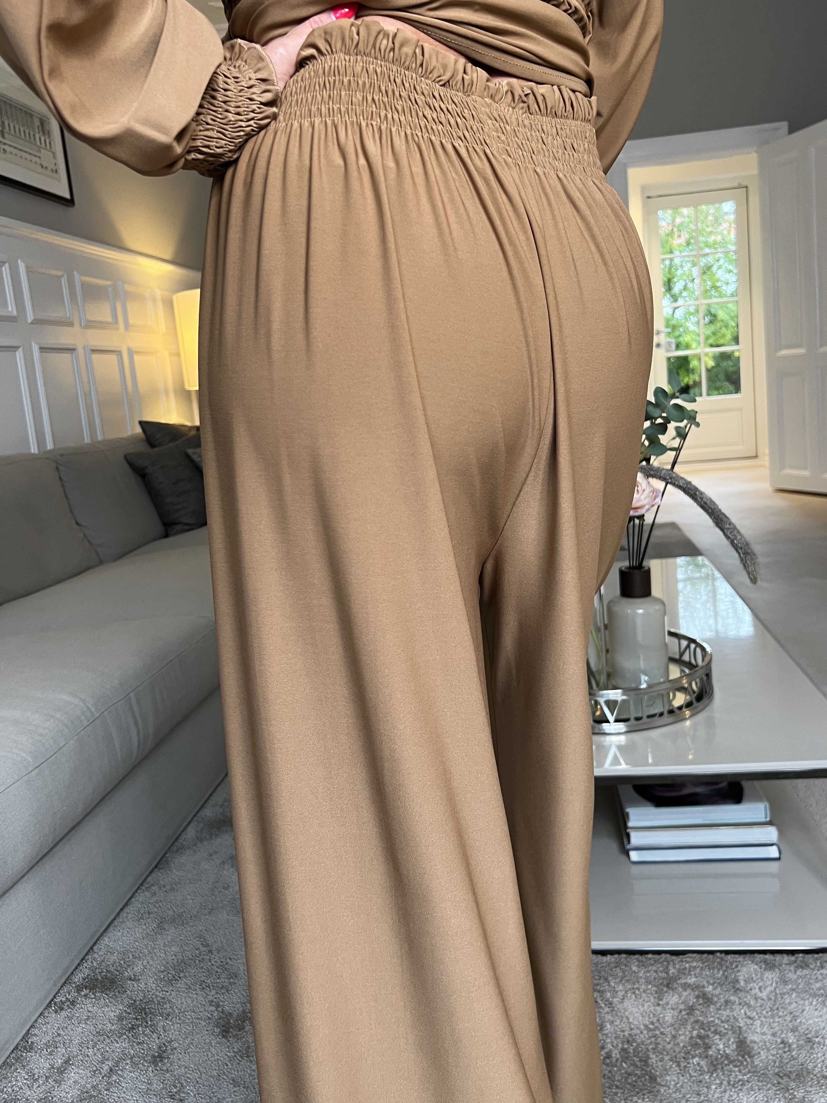 Pams Plain Pants - Løse bukser i elastisk stof